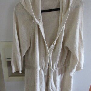 Gap Cotton  Blend Cardigan With Hood Size L beige